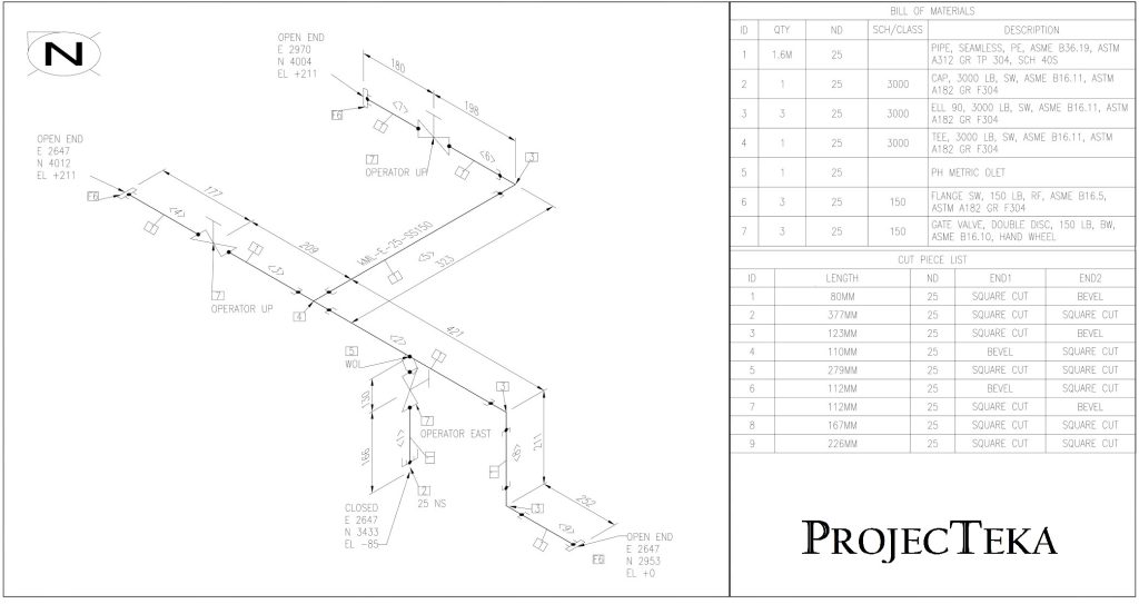 Isometric pipe drawing isogen sketch piping